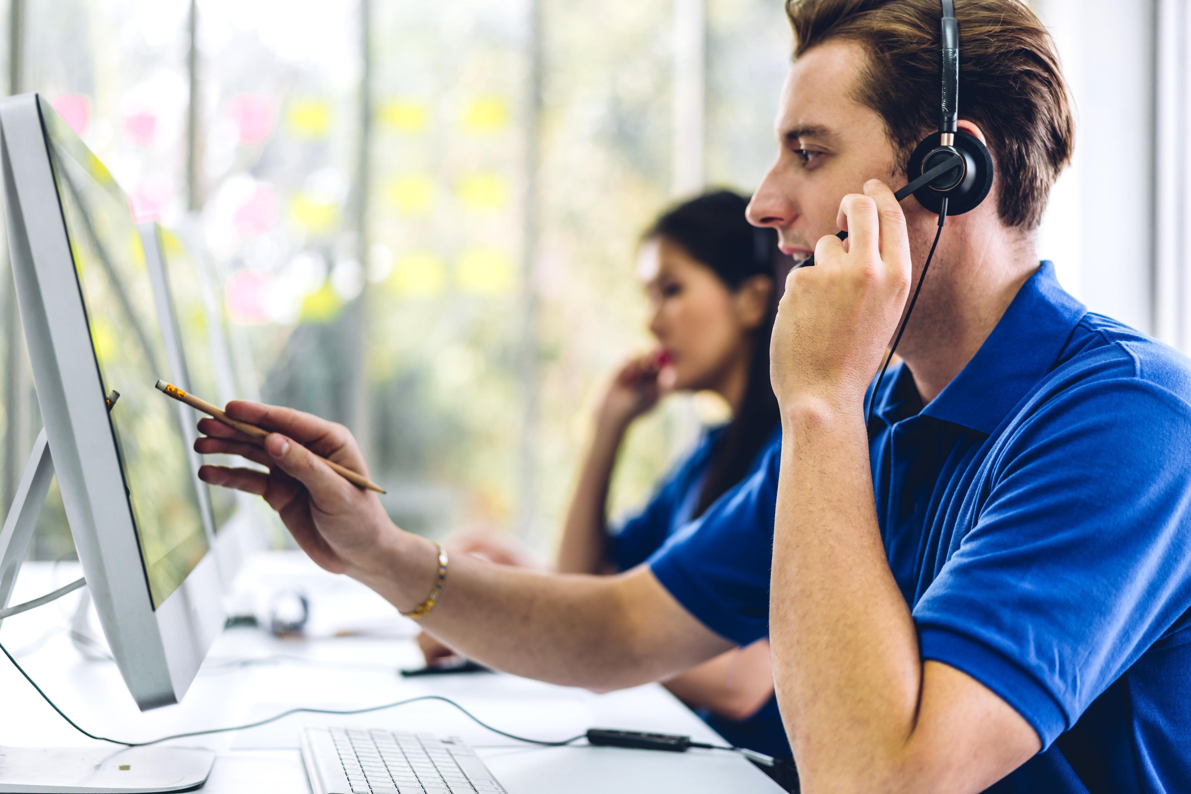 Technical support representative providing customer assistance.